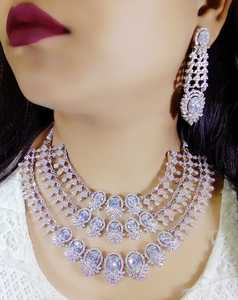 Conjunto de joyería hecha a mano de diseño Premium americano, collar de piedras CZ multicolor para compromiso de boda, uso diario, ropa de fiesta a granel - Product Image 4