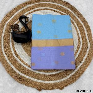 Saree en lin doux de luxe tissé à la main Zari Accents Contraste de couleur comprend une pièce de chemisier coordonnée Premium Festive Apparel Edit - Product Image 6