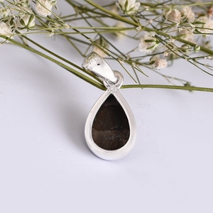 ทำด้วยมือ925จี้เงินสเตอร์ลิงพร้อมหินแอมโมไนต์อัญมณีธรรมชาติชุบทองสีเหลืองเครื่องประดับที่หรูหราของขวัญสำหรับเธอขายส่ง - Product Image 4