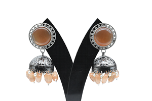 Más vendidos negro antiguo polaco piedra Stud Beads Jhumka pendiente elegante moda diseño elegante joyería para mujeres y niñas - Product Image 2