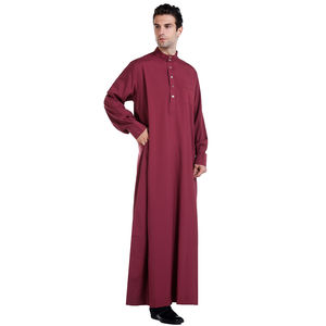 Ropa Musulmana Elegante para Hombre, Estilo Saudí, Thobe Árabe, Dubai, Alta Calidad, Daffah Thobe con Cuello Alto - Product Image 2