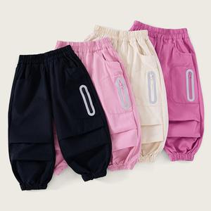 Vente en gros Pantalon <span class=keywords><strong>cargo</strong></span> <span class=keywords><strong>noir</strong></span> solide doux respirant 100% polyester pour enfants et garçons pour l'automne - Product Image 1
