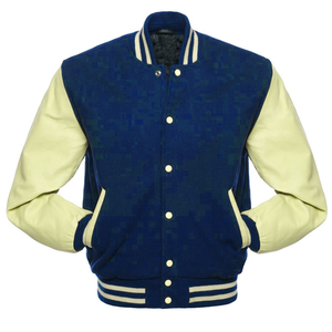 Chaqueta universitaria de manga de cuero naranja vintage unisex, chaqueta de béisbol de trabajo de invierno con soporte bordado de chenilla de lana con logotipo personalizado - Product Image 2