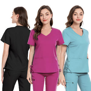 Ensembles d'uniformes médicaux personnalisés en denim bleu sarcelle et mélanges de coton, coupe jogger, pour hôpitaux, unisexe, pour infirmières - Product Image 4