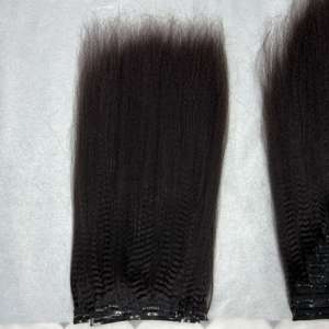 100% pince yaki à donneur unique brut non transformé dans des extensions de cheveux raides crépus à double tirage vierges remy sans enchevêtrement - Product Image 5