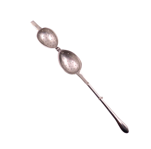 Passoire à thé en laiton tressée à la main avec long manche pour thé en vrac, filtre à thé fait main en argent/cuivre, tressage dense - Product Image 2