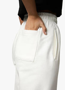 Vente chaude établi décontracté Fit Jogger de blanc coton polaire doux au toucher tissu vêtements de sport pantalons de survêtement femmes pantalons et pantalons - Product Image 5