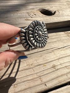 Bracelet manchette réglable en argent sterling fait à la main Artisan Boho Jewelry - Product Image 3