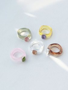 Bague en résine de haute qualité étanche belle bague en résine naturelle bague de mode en gros naturel meilleure qualité couleur pleine finition - Product Image 5