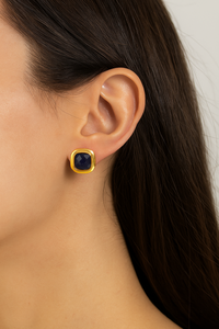 ต่างหูทองเหลืองสำหรับสุภาพสตรีชุบทองไม่เสื่อมเสีย - Product Image 2