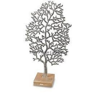 Sculpture en métal couleur argent Statue minimaliste brillante polie avec une base de couleur noire Autres objets de coulée et fournitures de sculpture - Product Image 6