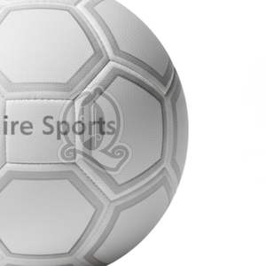 Custom Matte White Soccer Ball PU Leather Laminated Minimalist Design <b>Match</b> Football for Team Training - Product Image 4