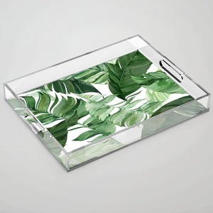 Bandeja de Servicio Acrílica de Diseño Elegante, Forma Rectangular, Decoración para el Hogar, Utensilios de Cocina Hechos a Mano en India para Bodas y Otras Ocasiones - Product Image 2