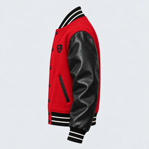 Chaqueta Varsity Letterman al por Mayor, Ropa para Hombre de Alta Calidad, 100% Cuero y Tela Personalizada con Logotipo Bordado, Cierre de un Solo Botón - Product Image 3