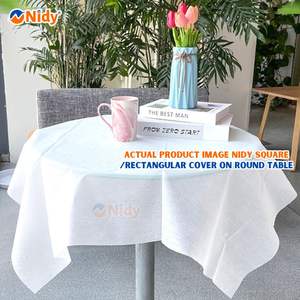 NIDY Nonwoven <b>Disposable</b> Square <b>Table</b> <b>Cover</b> Water-Resistant, Dustproof & Eco-Friendly Sheet for Parties and Events - Product Image 4