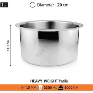 Olla de Cocina Patila de Acero Inoxidable Resistente, Diseño Clásico y Elegante con Acabado Espejo - Product Image 5