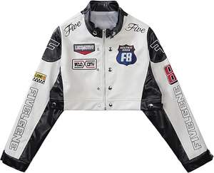 แจ็คเก็ตเบสบอลลำลองแบบมีโลโก้ดีไซน์เนอร์สั่งทำขายส่งสำหรับผู้หญิง เสื้อแจ็คเก็ตเลตเตอร์แมนผ้าฝ้าย เสื้อแจ็คเก็ตวาร์ซิตี้แบบยูนิเซ็กซ์ - Product Image 1