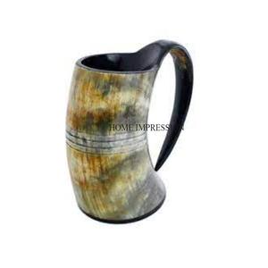 Drinking Buffalo Horn Mug Engraving <b>Large</b> Sizes Suitable Beer Drinking Mugs for Vikings Handmade Custom Log Kitchen Mug for Sale - Product Image 1