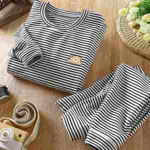 printed organic cotton winter homewear night suit kids pajama set <b>sleepwear</b> comfortable warm children loungewear boys <b>girls</b> - Product Image 5