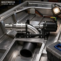 Propulseur à jet d'eau 120, pompe à jet électrique, propulsion 5-40 kW, entraînement de bateau marin, alliage d'aluminium, acier inoxydable 316, mécanique