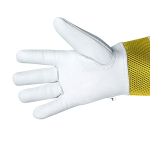 Gants d'apiculture ventilés jaunes Gants d'abeille en peau de chèvre Équipement de sécurité à manchette longue pour le fournisseur d'apiculture - Product Image 4