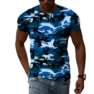 T-shirt camouflage à col rond pour homme, 100 % coton, coupe ample, respirant, idéal pour la gym – Nouvelle collection très prisée - Product Image 4