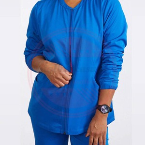Vestes de gommage à manches longues pour soins infirmiers hospitaliers en gros \ Vestes en polyester de haute qualité avec poches - Product Image 2