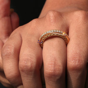 Anillos de Compromiso de Oro Amarillo de 14 Quilates con Baño de Rodio y Diamantes Cultivados en Laboratorio, Corte Brillante, Claridad VVS Mejorada, Anillos de Boda - Product Image 1