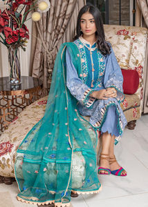 Traje Tradicional Pakistaní de Verano, Shalwar Kameez con Bordado Elegante, Dupatta, para Mujer, Color Rosa, Estampado Multicolor, Largo hasta el Suelo, para Fiesta - Product Image 2