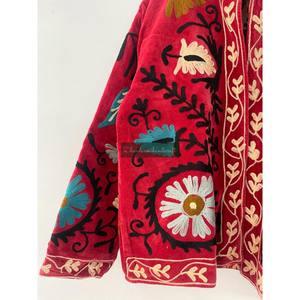 เสื้อแจ็กเก็ตกำมะหยี่สำหรับผู้หญิงใส่ได้ทั้งชายและหญิงผ้าคอตตอนซูซานีปักด้วยมือลายดอกไม้เสื้อโค้ทสไตล์ฮิปปี้โบฮีเมียนสำหรับฤดูใบไม้ผลิ - Product Image 4