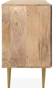 Buffet moderne en bois massif avec trois tiroirs et grande porte avec anneau pour meubles de maison ou d'école - Product Image 3