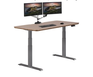 Escritorio Eléctrico Ajustable de 60"x30", Mesa de Computadora Rectangular para Oficina en Casa, Estación de Trabajo con Panel de Madera - Product Image 2