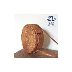 Bolsa de ratán ecológica de LOTO AZUL Tamaño personalizado 18cm de diámetro con decoración de cadenas-Precio bajo de Vietnam - Product Image 5