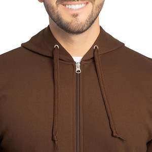 Sudadera con capucha personalizada con cremallera para hombre de alta calidad 100% algodón de gran tamaño ropa de calle pesada de punto con cremallera en blanco de longitud corta - Product Image 3