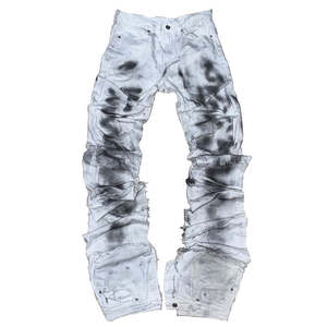 High Street Style Mens Baggy <b>Jeans</b> Cross-Hip Hop Style Loose Fit Rivet Detail <b>Womens</b> Oversized Boyfriend Denim High Washed - Product Image 3