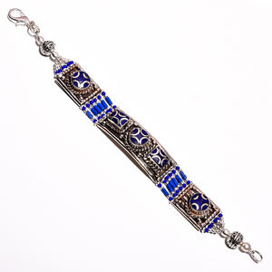 Tibetan <b>Silver</b> Vintage Antique Style <b>Bracelet</b>, Natural Turquoise, Coral, Lapis Gemstone, Jaipur Jewelry - Product Image 2