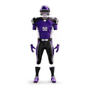 Kit de uniforme de fútbol americano Uniforme de equipo personalizado Opciones a todo color con logotipo y nombre del jugador Kit de uniforme de fútbol americano - Product Image 2