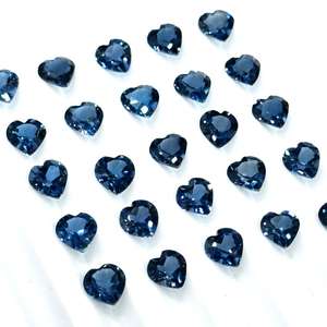 Topaze bleue de Londres naturelle de 5 mm en forme de cœur, pierre précieuse facettée pour la fabrication de bijoux, pierres de topaze bleue authentiques en vrac - Product Image 1