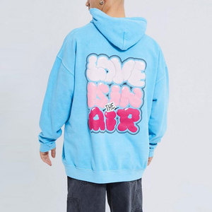 Fabricant sur mesure Sweat à capuche Streetwear imprimé bouffant surdimensionné et lavé à l'acide avec fermeture éclair complète pour hommes, pull brodé - Product Image 6