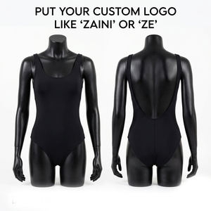 Women Bikini 190 GSM Premium Polyester Black <b>White</b> Custom Embroidery Digital Print Solid High Waist Plunge Neck <b>2</b>-<b>Piece</b> <b>Set</b> - Product Image 1