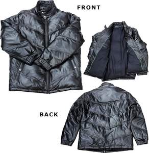 Chaqueta acolchada de piel de oveja negra genuina ATLANTIC, soporte de invierno, cierre de cremallera, luz con capucha, suministro ODM, no tejido teñido liso - Product Image 6