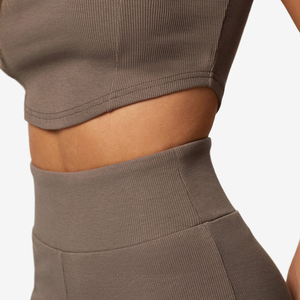 Ensemble de deux pièces personnalisable avec logo OEM, vêtements de sport, vêtements de fitness, vêtements amincissants, t-shirt court - Product Image 3