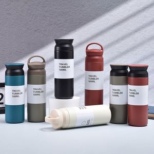 Botella de Café de Acero Inoxidable 304 de 500 ml, Termo Esmerilado, Botella Portátil para Auto, Botella Deportiva de Doble Pared con Filtro para Té - Product Image 1