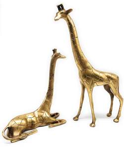 Statue d'animal en laiton Sculpture de girafe décorative faite à la main décoration de la maison fabricant d'animaux de girafe - Product Image 1