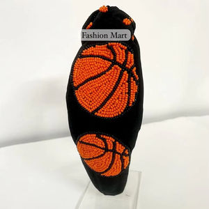 Gameday Style Hand-Beaded Basketball Design <b>Headband</b> Show Your Tiger Spirit in Style - Product Image 1