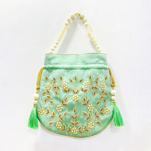 Indian Handmade Stylish Embroidered Evening Bag Potli <b>Clutch</b> for <b>Weddings</b> and Celebrations! - Product Image 1