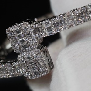 RB Gems Personnalisé 925 Sterling Silver VVS Moissanite Gemstone Fine Charm Bracelet Élégant Hip Hop Glacé Cubain Lien Chaîne Bijoux - Product Image 1