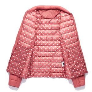 Blouson d'hiver rose pour femme, col montant, fermeture éclair intégrale, manches longues, doublure en nylon et laine, garde au chaud - Product Image 4
