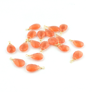 8x12mm à facettes poire Orange Flashy œil de chat Monalisa larme connecteur de bricolage plaqué or connecteur de Bail simple fournitures de charmes - Product Image 5