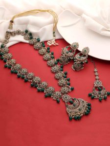 Conjunto de Collares Largos con Diseño Floral Chandbali Elegance Reverse AD - Product Image 2